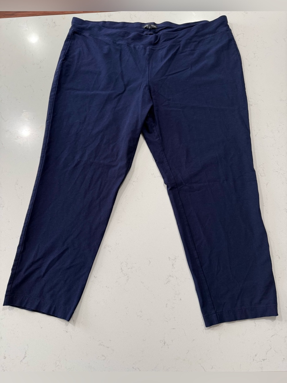 Eileen Fisher Women's Navy Pull-On Slim Ankle Pants. Size XL - Picture 2 of 10
